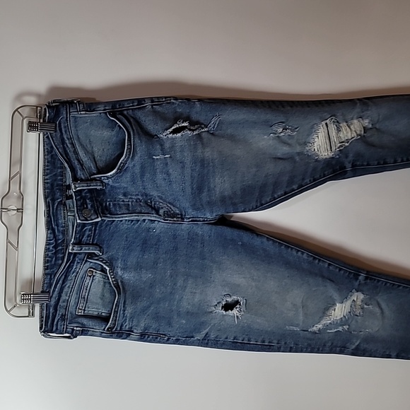 & DENIM Jeans ~ Distressed Skinny Coupe Moulante Jeans with Button-fly - Picture 10 of 13